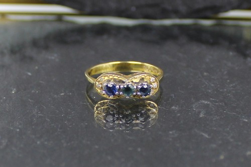 Sapphire diamond gold ring - sapphire,