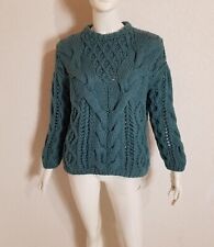 Malo wunderschöner extrem dicker Kaschmir Pullover Grobstrick Boxy Smaragdgrün