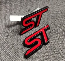 Kühlergrill & Heck Glänzend Rot Schwarz St Emblem für Ford Fiesta Focus Mondeo