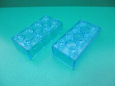 LEGO Duplo 2x Baustein 2x4 transparent hellblau 3011 Glasbaustein  (050223A)