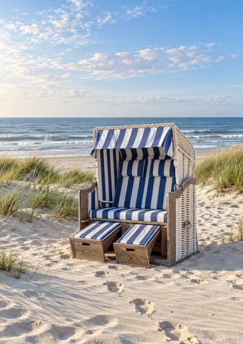 Nordsee strandkorb poster - nordsee,