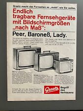 Graetz Fernseher Barnoneß Lady Peer Original 1968 Vintage Advert Werbung Reklame