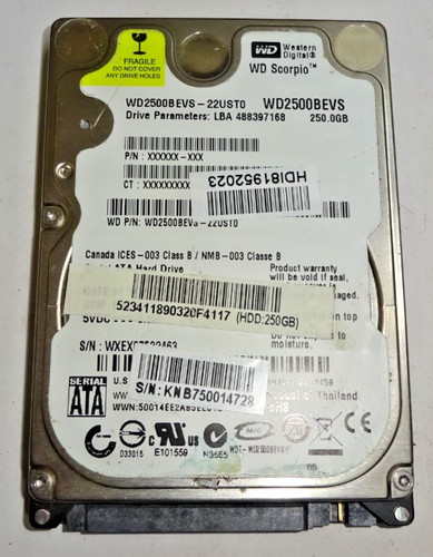Western digital wd2500bevs - western, ***