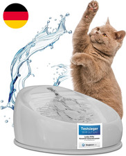 Lucky Kitty Trinkbrunnen Für Katze Grau I Katzenbrunnen Keramik Handarbeit, Hygi