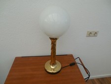 Kugellampe Tischlampe Messing Milchglas Mid Century Hollywood Regency 60er (B)