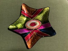 Weihnachts- Teller, Dekoteller, Sternform, bunt und glitzernd, wunderschön...