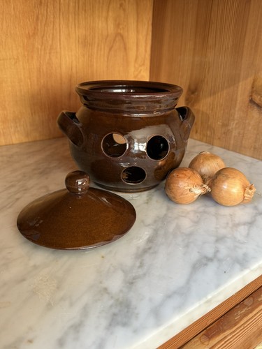 Zwiebeltopf keramik braun - , aus