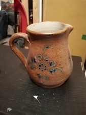 Steinzeug/Steingut, Krug, Henkel, braun,  Motiv, Höhe 19 cm, Durchmesser 13 cm