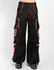 Gothic Skull Hose Schwarz Rot