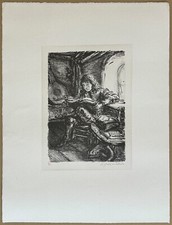A. Paul Weber, Simpel studiert, Lithographie aus dem Nachlass, 1969/1993
