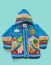 Kinder-Strickjacke mit Zipfelmütze verschiedene Farben*Peru*Tiere*Neu