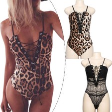 Sexy Damen Leopard Bodysuit