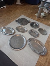 8er Set Serviertablett Edelstahl  Fleisch/Gemüse Platte Konvolut 