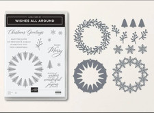 Stampin Up Stempelset WISHES ALL AROUND & Stanzformen, original SU wie neu
