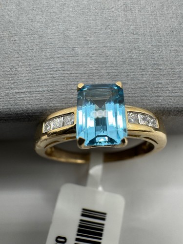 Ring gelbgold blautopas - 9, kt
