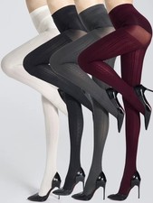 Damen Feinstrumpfhose | Halbtransparente Mode-Strumpfhose mit vertikalen Streife