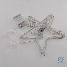 Lights4fun 90cm LED Osby Sternen Vorhang Timer Batterie Lichtervorhan... LL17029