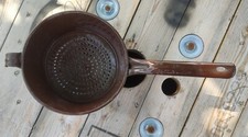 alter Durchschlag/ Emaillesieb, Deko, braun Sieb 