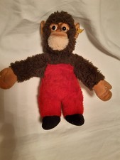 Steiff Affe, rote Latzhose, 30