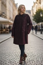 Damen Mantel Gr. 38  Kunstfell - Persianer optik mit Druckknöpfen Kastanienbraun