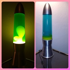 Retro Vintage Lavalampe Lavaleuchte Türkis-Gelb 44cm