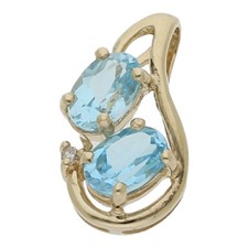 Blautopas diamant anhänger - diamant,