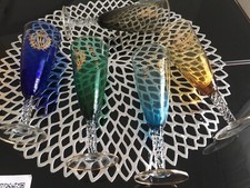 5 Bunte Trinkgläser Sektgläser Ricordo Di S. Marino 70 Jahre hohe 18 cm