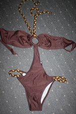 Badeanzug Einteiler Monokini braun Gr 36 / 38 NEU "Princesa Cariosa" Neckholder