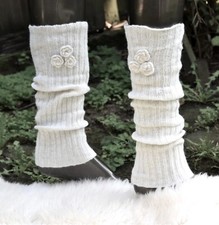 Beinstulpen Stulpen mit Angorawolle Leg Warmers Wollweiß Stulpen Hippie Stulpen