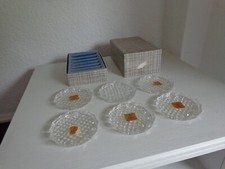 Untersetzer Bleikristall Set ANNA Hütte mit Aufbewahrungsbox 7tlg Ø ca. 9 cm