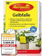 Aeroxon Gelbtafeln Gelbfalle 10x Gelbsticker Insektenschutz Fliegenschutz Garten