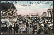 Ansichtskarte Leipzig, AK-Verkauf auf dem neuen Messplatz, Schiffsschaukel 1908 