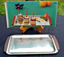 CHG  Aufschnittplatte 556 Servierplatte Edelstahl & Holz  30,5 x 16 cm NEU & OVP