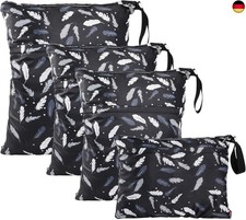  WD&CD Wetbag Windeltasche, 4 Stück Wetbag Stoffwindeln, Wiederverwendbare  