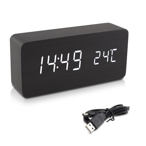 Wecker uhr holzoptik - wecker, digital