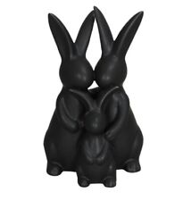 Hasenfamilie 15cm schwarz Hasenpaar Osterhasen Familie Mutter Vater Kind p346
