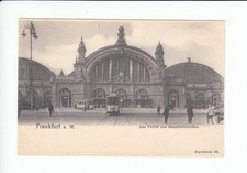 AK 30865,Postkarte, Frankfurt a. M., Hauptbahnhof, Straßenbahn, ca. 1910