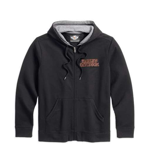 Zip hoody skull harley - hoody,