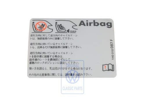 Vag syncro airbag aufkleber - vag,