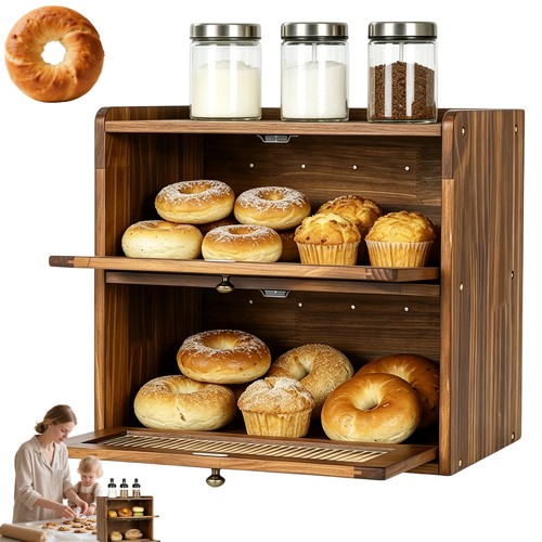 Eckiger brotkasten aus bambus - aus,