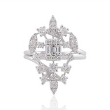 14k Weiss Gold Kunstdiamanten