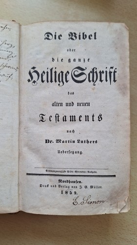 Alte bibel 1859 - , ganze