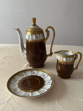 Dekoratives Kaffeeservice 3-teilig in braun, ca. 80 Jahre alt aus Karlsbad