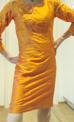 Damen etuikleid orange - damen,