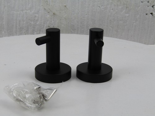 Handtuchhaken schwarz matt - schwarz, 2er