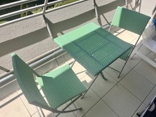 Balkonset Balkonstuhl Balkontisch / Tisch & Stuhl-Set - 3-tlg. Grün Klappbar