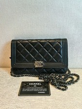 Chanel Le Boy WOC Black Silver