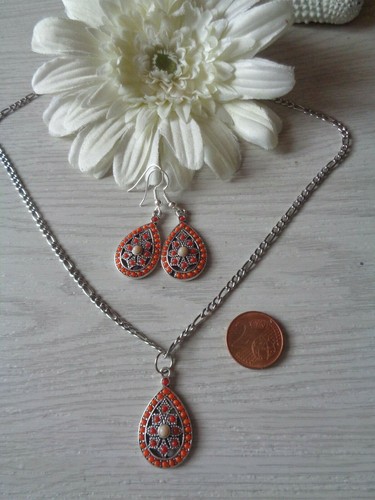 Schmuckset tropfen silber - "tropfen",