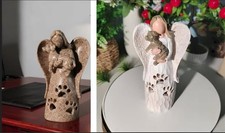 Engel mit hund deko figur - engel,