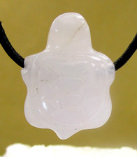 ROSENQUARZ    SCHILDKRÖTE   Edelstein     ANHÄNGER   gebohrt    Nr.2